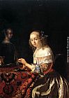 Frans Van Mieris Canvas Paintings - The Lacemaker